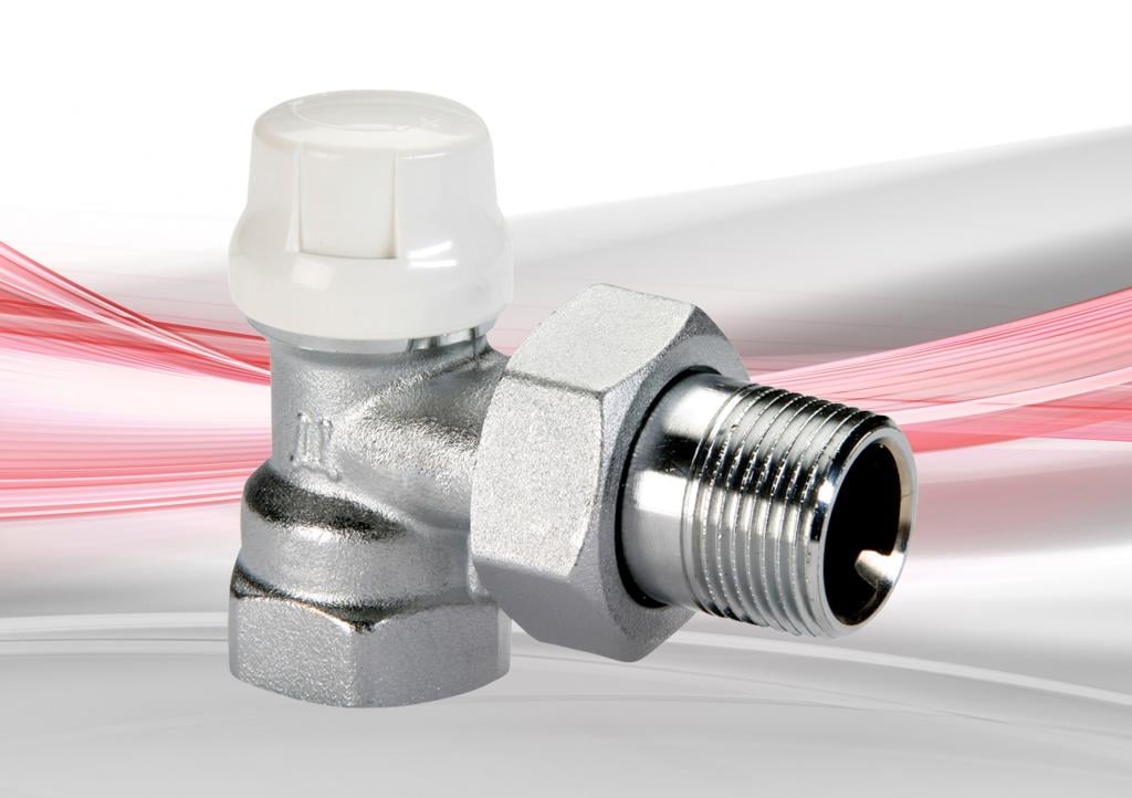D887 Angle Lockshield Valve - Brass (Chrome Plated)