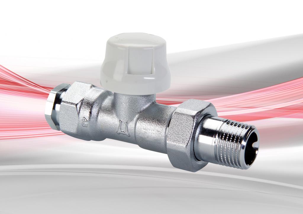 D888 Straight Lockshield Valve - Brass (Chrome Plated)